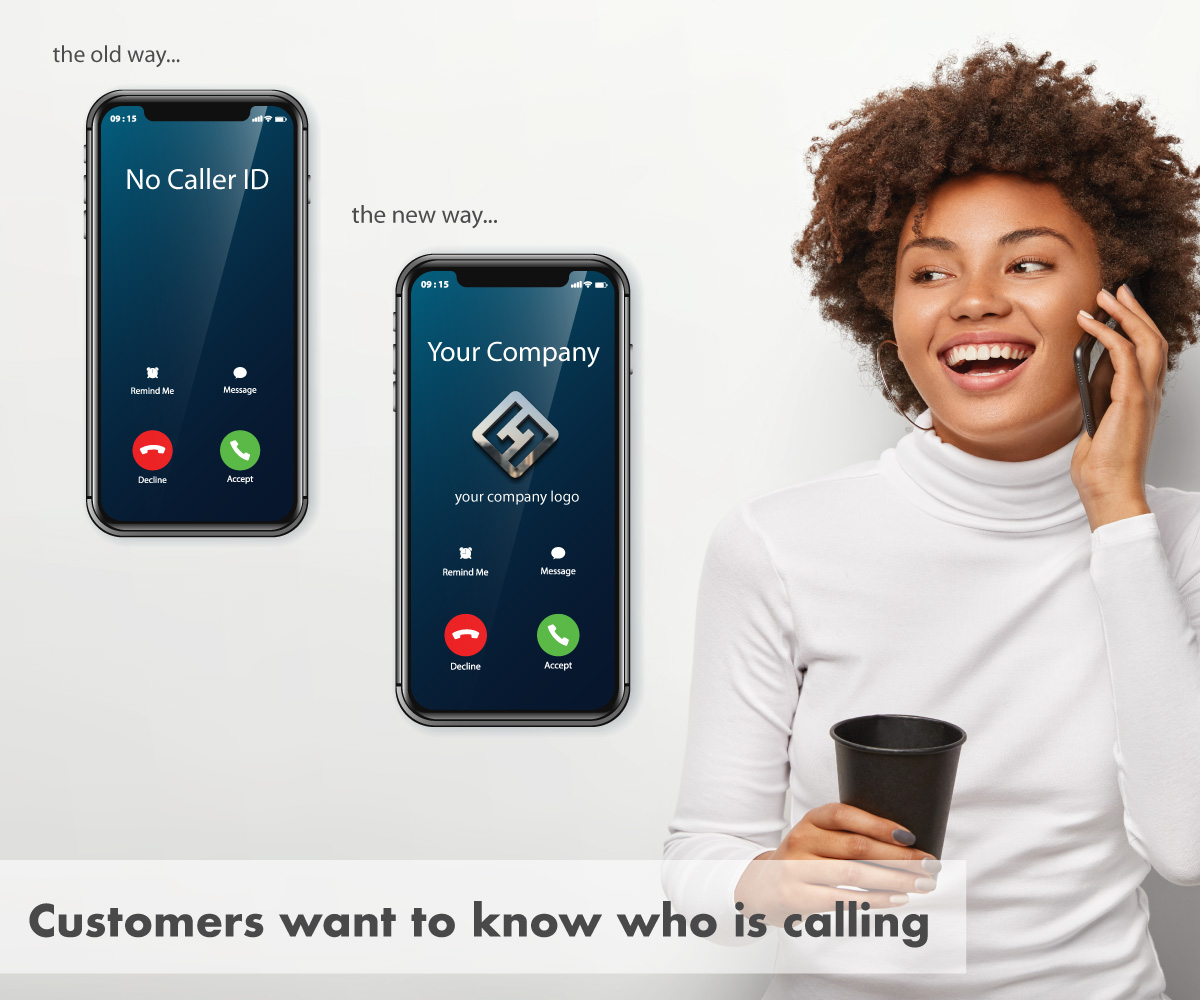 two phones showing branded calling and not